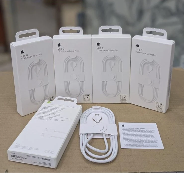 USB-C to USB-C Data Cable (White) for iPhone 17 Pro Max | 60W Fast Charge + SIM Ejector
